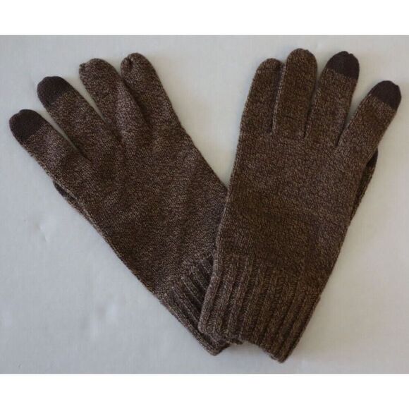 Men's Store At Bloomingdale's 492994 Men's OS Camel/Brown Marled Tech Gloves - Picture 7 of 7